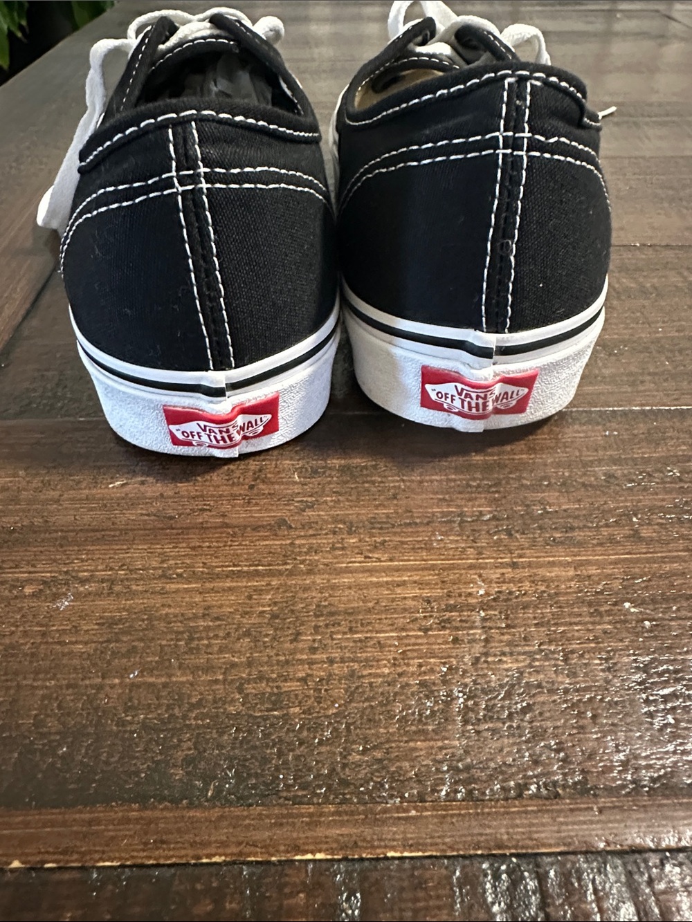 Vans Black and White Canvas Low-Top Sneakers - Picture 3 of 3